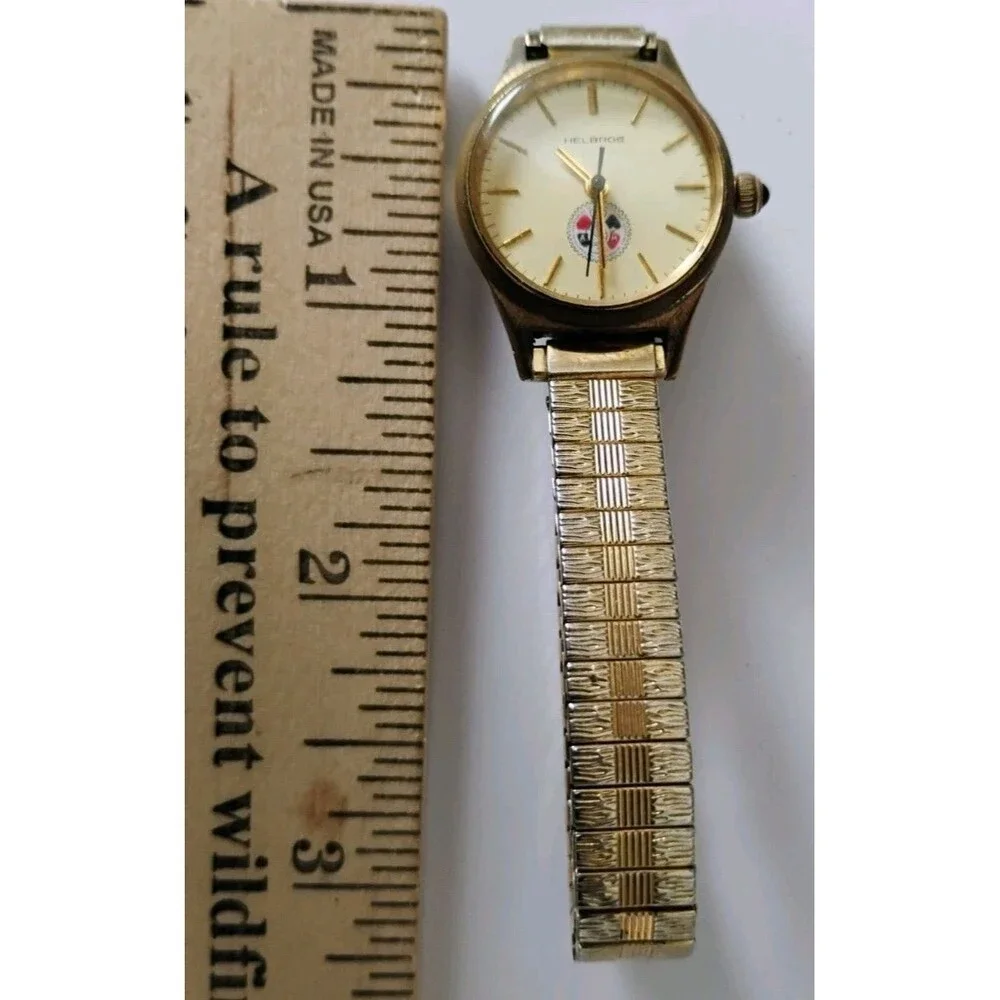 Vintage Helbros IAMAW Machinists Aerospace Union Women's Gold Tone Watch